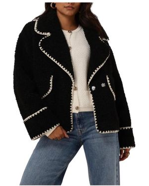 Object Trendy Zwarte Jas Voor Vrouwen