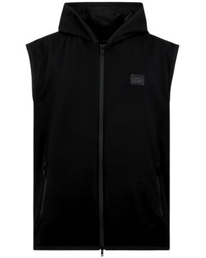 Dolce & Gabbana Hoodies & Sweatvesten ,Zwart ,Hooded Gilet
