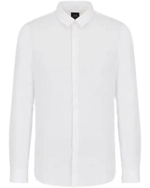 ARMANI EXCHANGE Moderne Slim Fit Schwarzes Hemd - Weiß