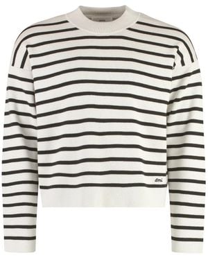 Ami Paris Round-Neck Knitwear - Blanc