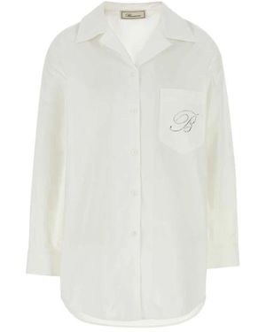 Blumarine Oversize Weiße Popeline Bluse