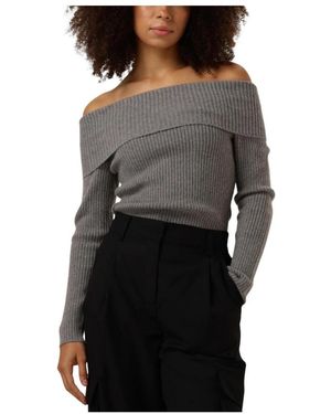 Minus Fame Off Shoulder Strickpullover - Schwarz