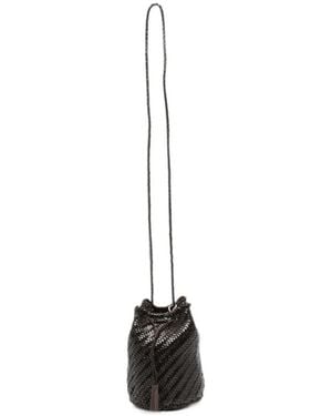 Dragon Diffusion Tassen ,Bruin ,Leer Pompom Double Jump Bucket Bag - Zwart