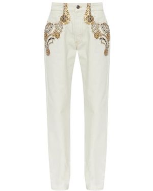 Versace Jeans Mit Schimmernden Applikationen - Weiß