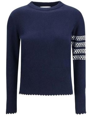 Thom Browne Round-Neck Knitwear - Blue