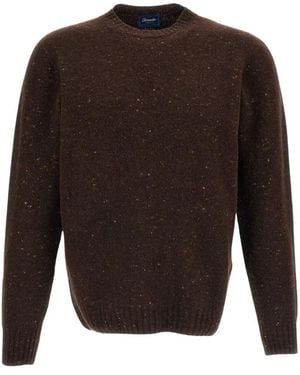 Drumohr Truien & Vesten ,Bruin ,Wol Ronde Hals Gebreide Kleding