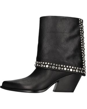 Elena Iachi Cowboy & Biker Boots - Black
