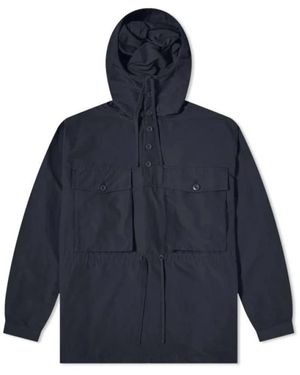 Nigel Cabourn Jassen ,Blauw ,Katoen Track Smock