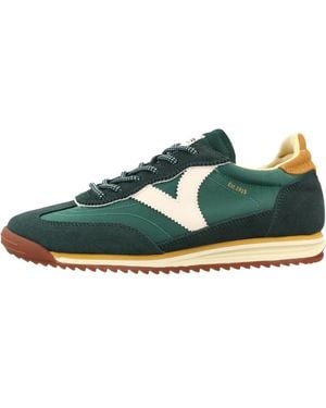 Victoria Schoenen ,Groen ,Nylon Saturno Sneaker - Blauw