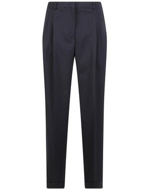 Peserico Broeken ,Blauw ,Leer Rechte Broek