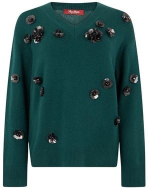 Max Mara V-Hals Trui - Groen