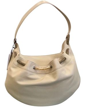 Borbonese Wellen-Effekt Lederhandtasche - Natur