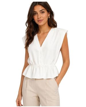 Dixie Lai01Ut Gekruiste V Mouwloze Top - Wit