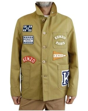 KENZO Olijfgroen Shirt Met Patches