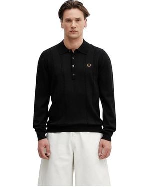Fred Perry Round-Neck Strickwaren - Schwarz