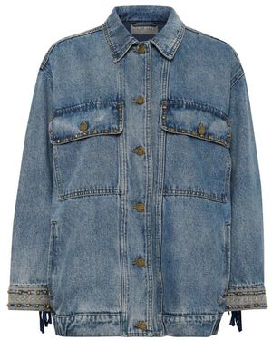 Cream Denim Jackets - Azul