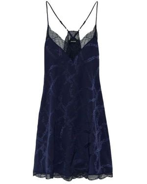 Zadig & Voltaire Marineblaues Spitzenkettenkleid