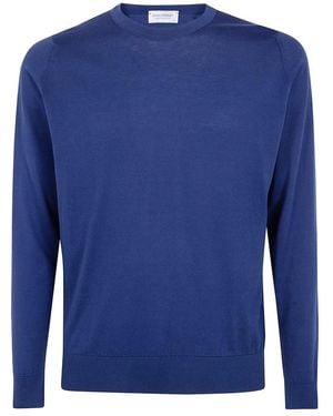 John Smedley Round-Neck Strickwaren - Blau