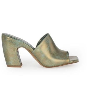 Cortana Heeled Mules - Green