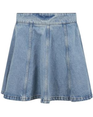 ROTATE BIRGER CHRISTENSEN Denim Minirock Mit Strukturierten Details - Blau