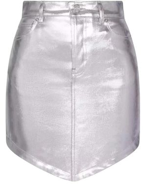 Alexandre Vauthier Bruine Leren Minirok - Grijs