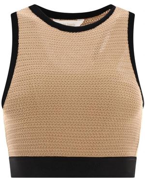 Palm Angels Sleeveless Tops - Natural