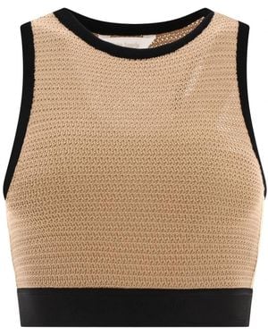 Palm Angels Sleeveless Tops - Natural