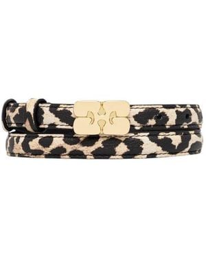 Ganni Kat Printed Belt - Schwarz