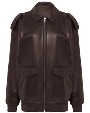 Frankie Shop Viper Lederjacke - Braun