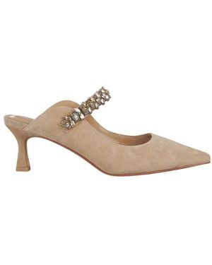 Alma En Pena. Heeled Mules - Neutro