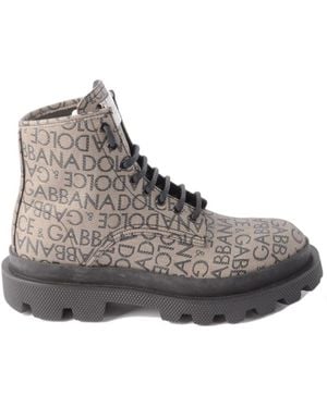 Dolce & Gabbana Lace-Up Boots - Grey