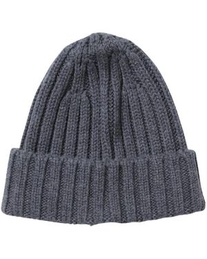 Aspesi Gerippte Gestrickte Wollmütze - Blau