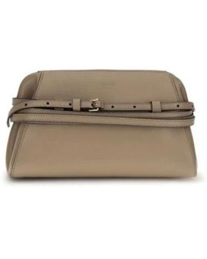 Moschino Gürteldetail Leder-Clutch - Natur