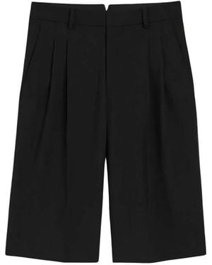 Ami Paris Korte Broeken ,Zwart ,Wide Leg Bermuda