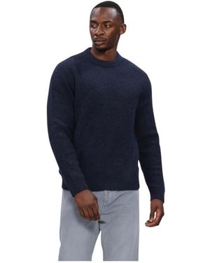 SELECTED Truien & Vesten ,Blauw ,Wol Slmrai Ls Knit Waffle Crew Neck