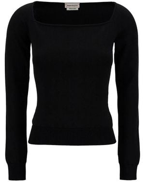 McQueen Schwarze sweaters mit square neckline