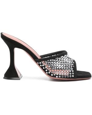 サンダル・ミュール AMINA MUADDI Black Leather Taylor Mules AMINA MUADDI Taylor cotton mules | NET-A-PORTER