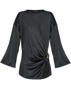The Attico Gedrapestes Kleid - Schwarz