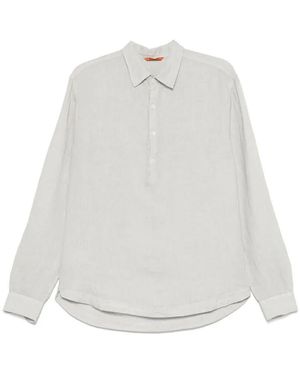 Barena Blaues Baumwollhemd Regular Fit - Weiß