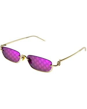 Gucci Gg1278S Rechthoekige Zonnebril - Roze