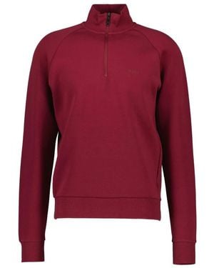 BOSS Hoodies & Sweatvesten ,Roze ,Katoen Zip-Throughs - Rood