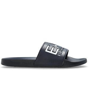 EA7 Gummisandalen Mit Logo - Blau