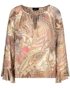 Monari Blouse Met Paisley-Patroon - Bruin