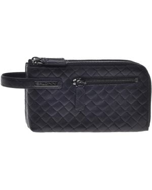 Baldinini Woven Print Leather Wallet - Zwart