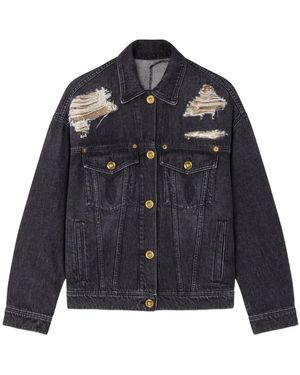 Versace Zwarte Denim Blouson Jas - Blauw