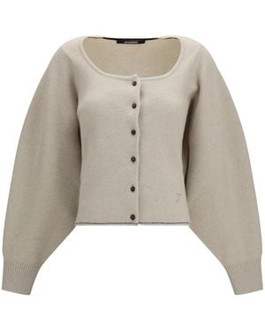 Jacquemus Truien & Vesten ,Wol Tempo Wol-Kasjmier Vest - Bruin