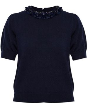 Ulla Johnson Jude Verzierter Pullover - Blau
