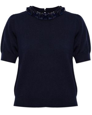 Ulla Johnson Jude Versierde Top - Blauw