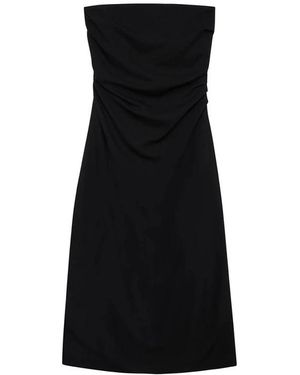 Anine Bing Trägerloses Gerafftes Midikleid - Schwarz