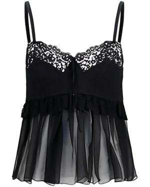 Chloé Tops ,Zwart ,Katoen Crepe De Chine Lingerie Top